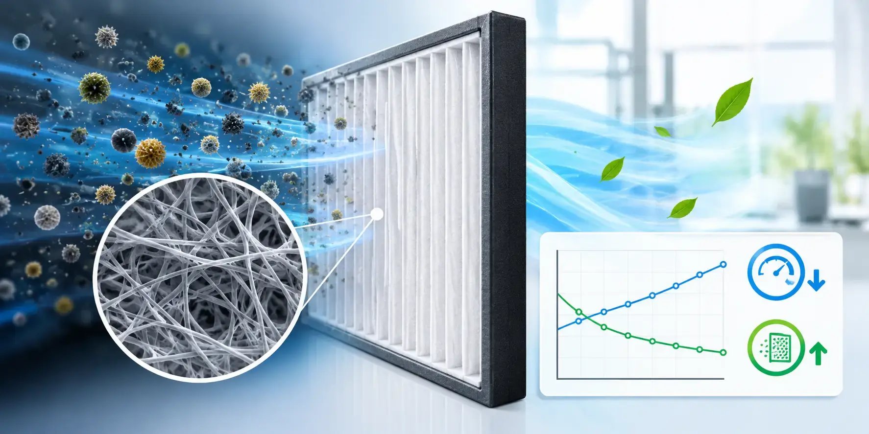 Nanofiber Filter Media for ePM1MERV 13-16